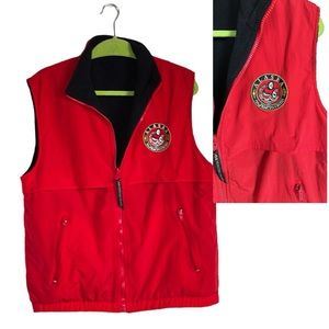 EUC Red ‘ALASKA Princess Cruises’ Reversible UNISEX Vest • Black Fleece • Patch